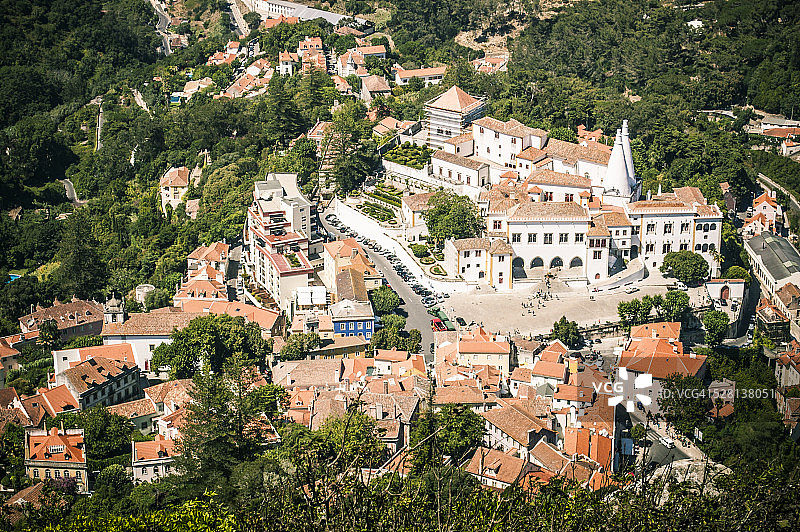 葡萄牙辛特拉的鸟瞰图图片素材