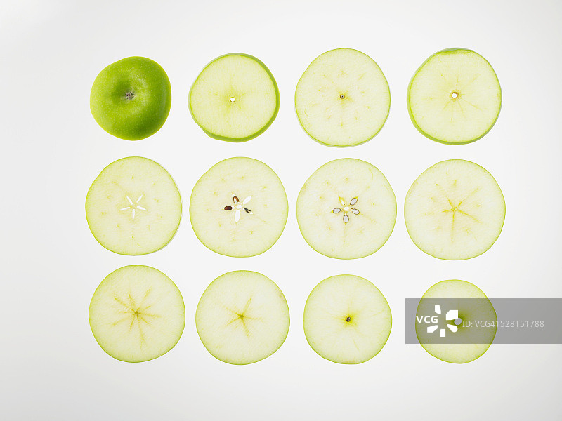 澳洲青苹果切片图片素材