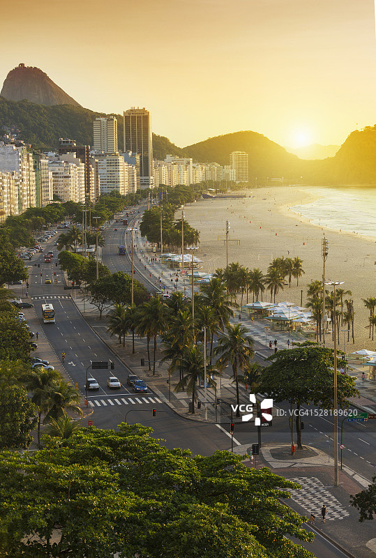 巴西里约热内卢科帕卡巴纳海滩景色图片素材