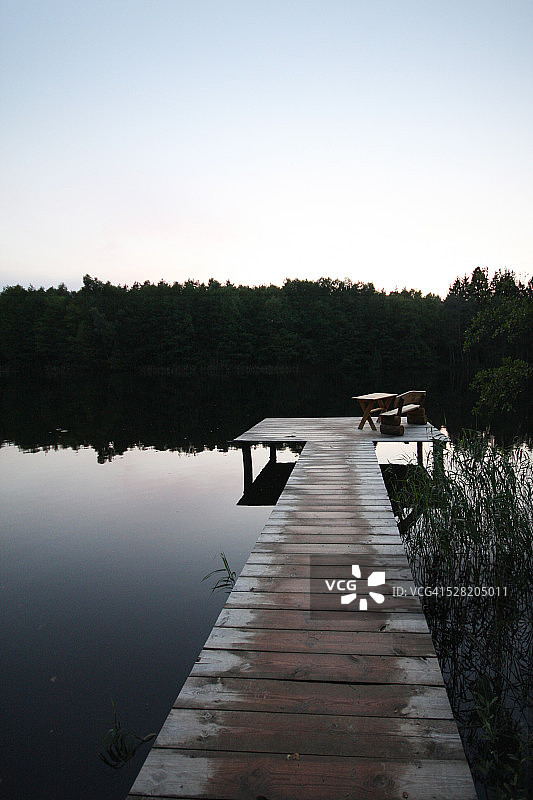 米里茨湖日落图片素材