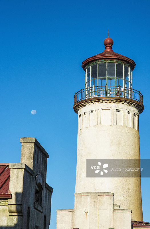 北岬灯塔，位于美国华盛顿州迪萨波因特角州立公园图片素材
