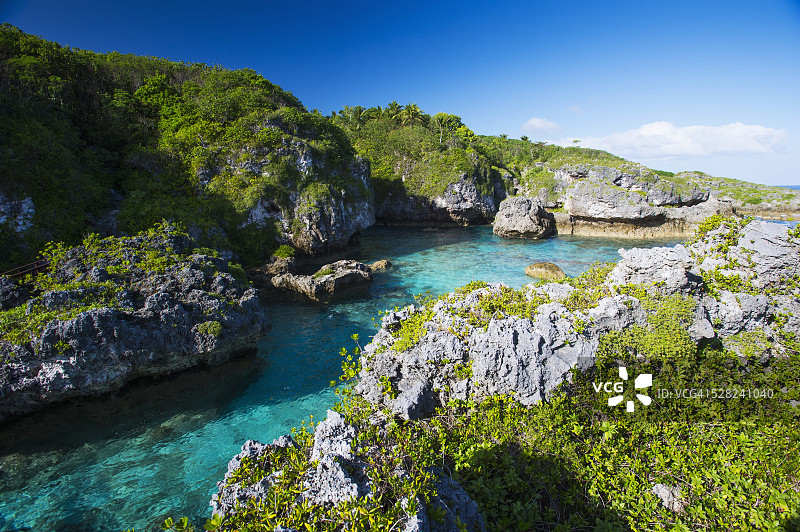 纽埃岛上热门的游泳场所图片素材