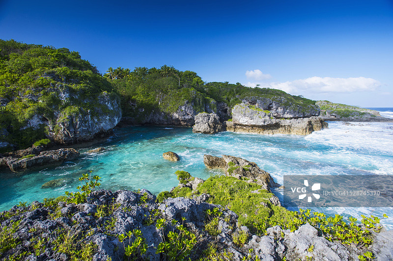 纽埃岛上热门的游泳场所图片素材