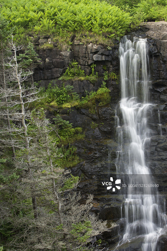 加拿大新斯科舍省德拉普湾荒野小径斯隆溪瀑布图片素材