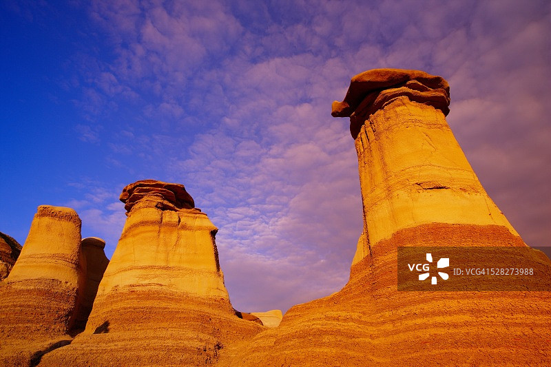 艾伯塔省德兰赫勒的石林图片素材