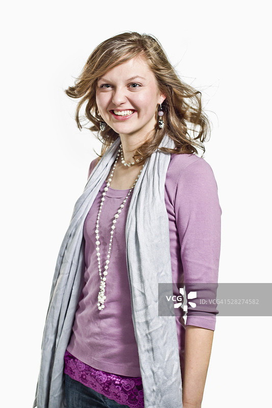 年轻女子的肖像，美国科罗拉多州曼尼通斯普林斯图片素材