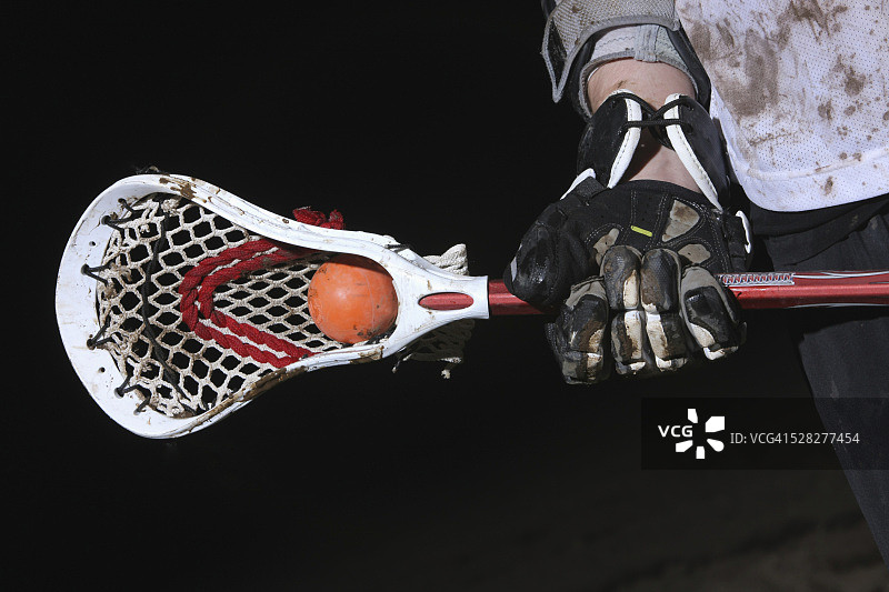 长曲棍球棍与球；美国俄勒冈州特劳特代尔图片素材