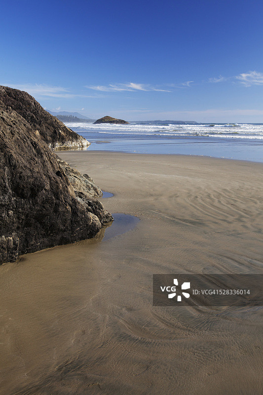 托菲诺附近太平洋沿岸国家公园长滩的景色，加拿大不列颠哥伦比亚省图片素材