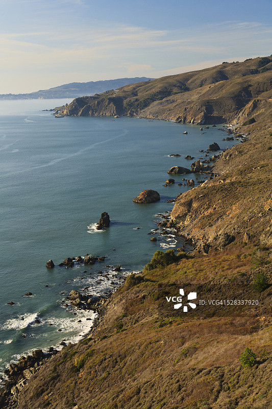 旧金山海岸线山丘，美国加利福尼亚州图片素材