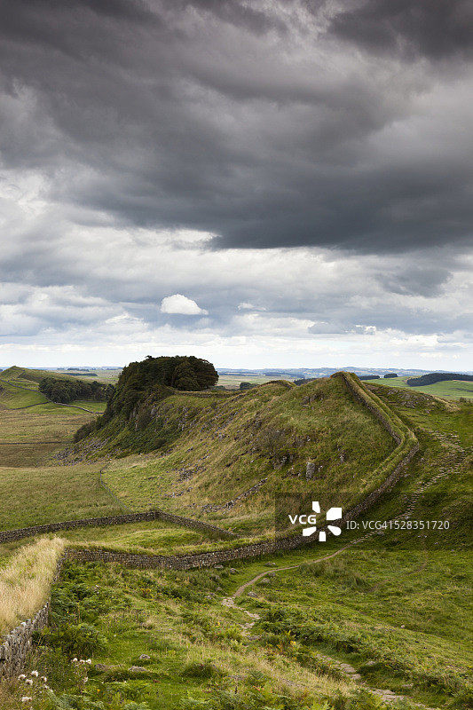 哈德良长城，英国诺森伯兰图片素材