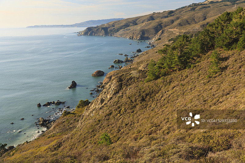 旧金山海岸线山丘，美国加利福尼亚州图片素材