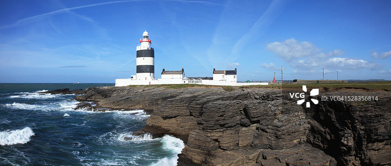 胡克灯塔，爱尔兰韦克斯福德郡胡克角图片素材