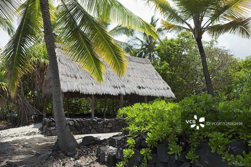 夏威夷文化之皮划艇屋；美国夏威夷大岛图片素材
