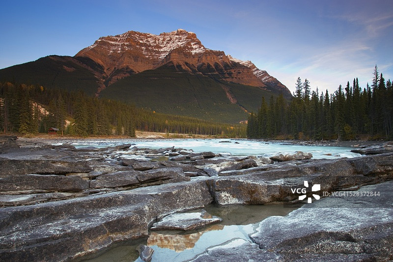 克克斯林山，阿塔巴斯卡瀑布，贾斯珀国家公园图片素材