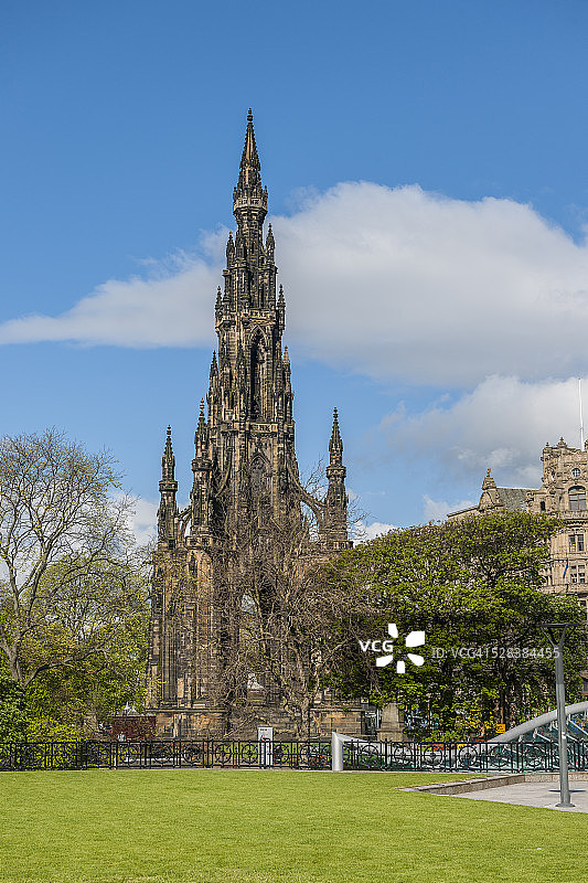 爱丁堡王子街的司各特纪念塔图片素材