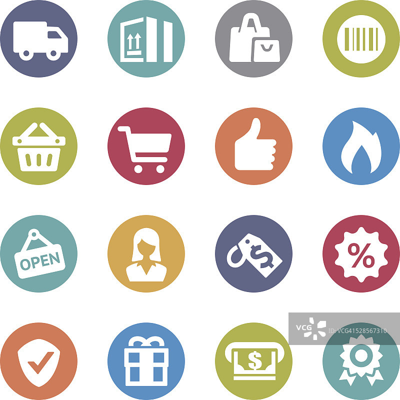 购物消费图标集 - 圆圈系列图片素材