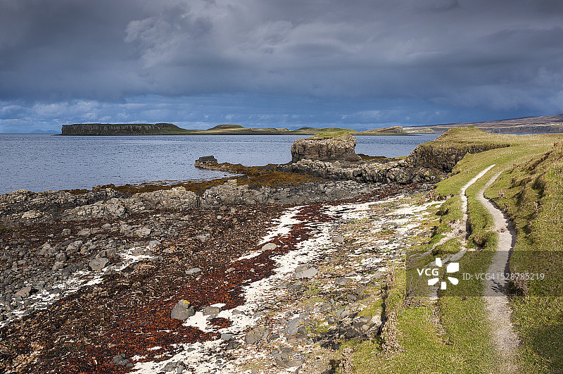 斯凯岛克莱根的珊瑚海滩图片素材