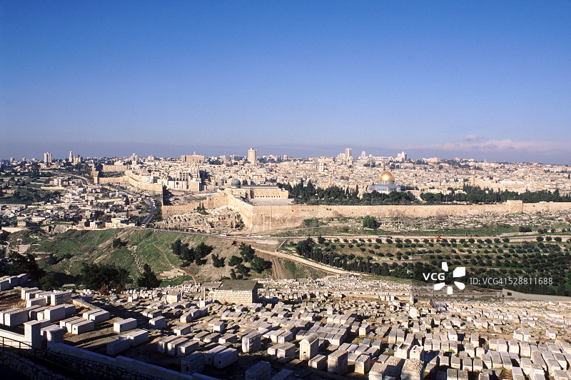 从橄榄山看耶路撒冷图片素材