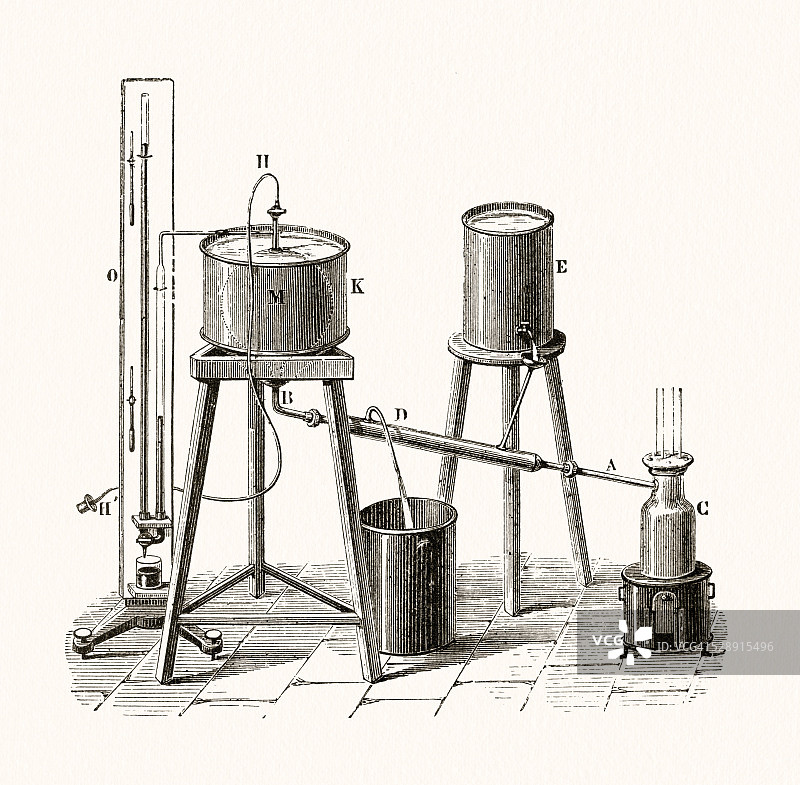 蒸馏设备科学插图图片素材