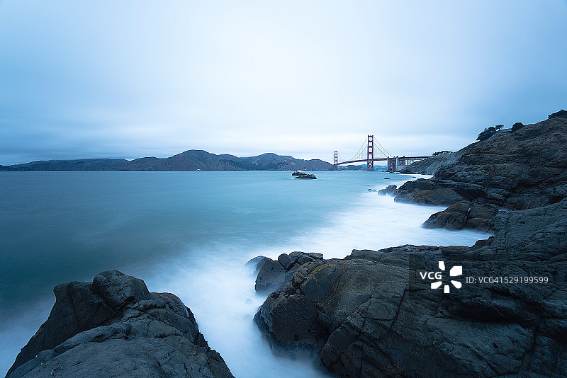 贝克海滩和金门大桥图片素材