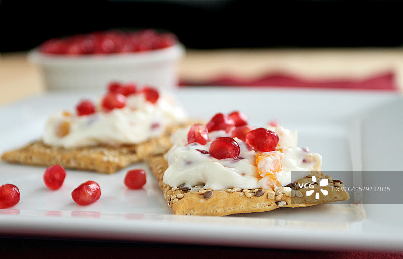 石榴杏奶油奶酪饼干图片素材