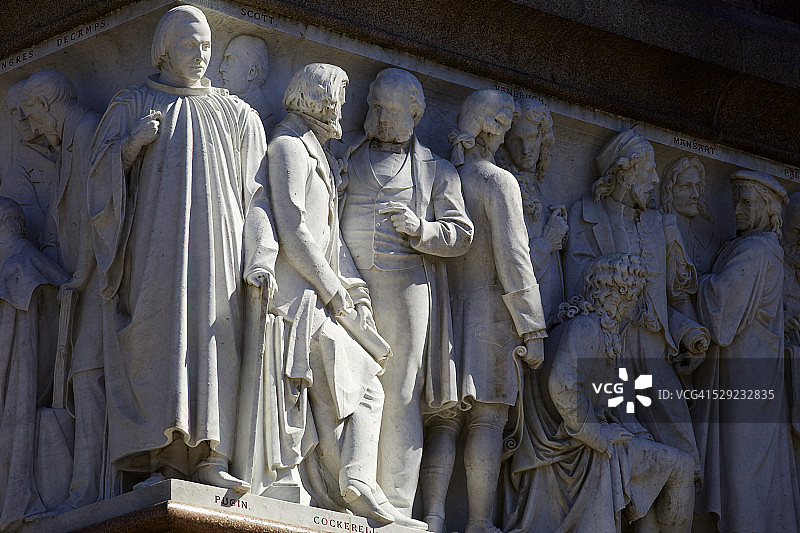 阿尔伯特纪念馆底座的雕带图片素材