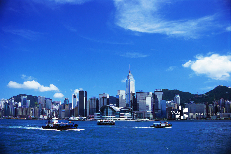 湾仔和维多利亚港图片素材
