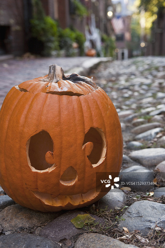 杰克南瓜灯特写，美国波士顿图片素材