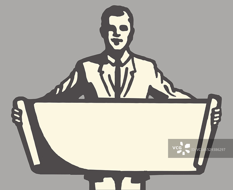 男人拿着banner图片素材