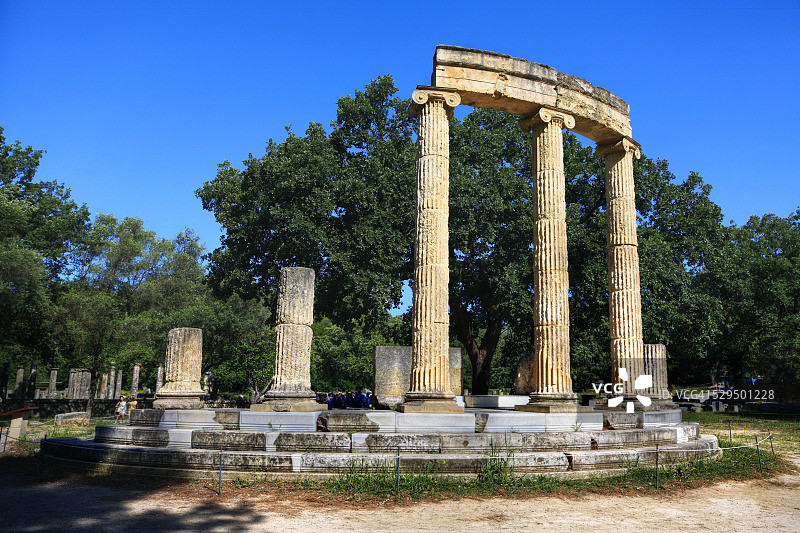 奥林匹亚的菲利普神庙遗址，希腊图片素材