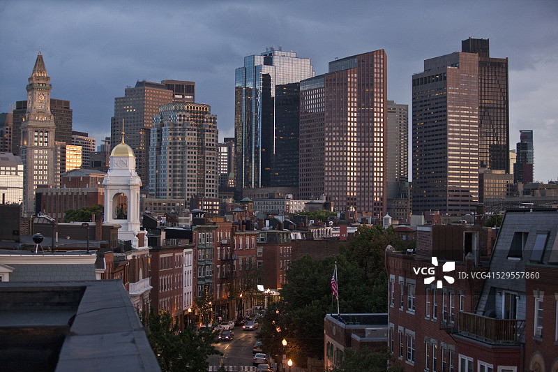 美国马萨诸塞州波士顿汉诺威街建筑群图片素材