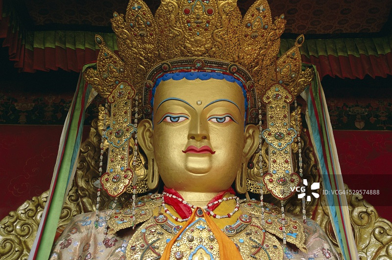 中国西藏拉萨小昭寺的佛像图片素材