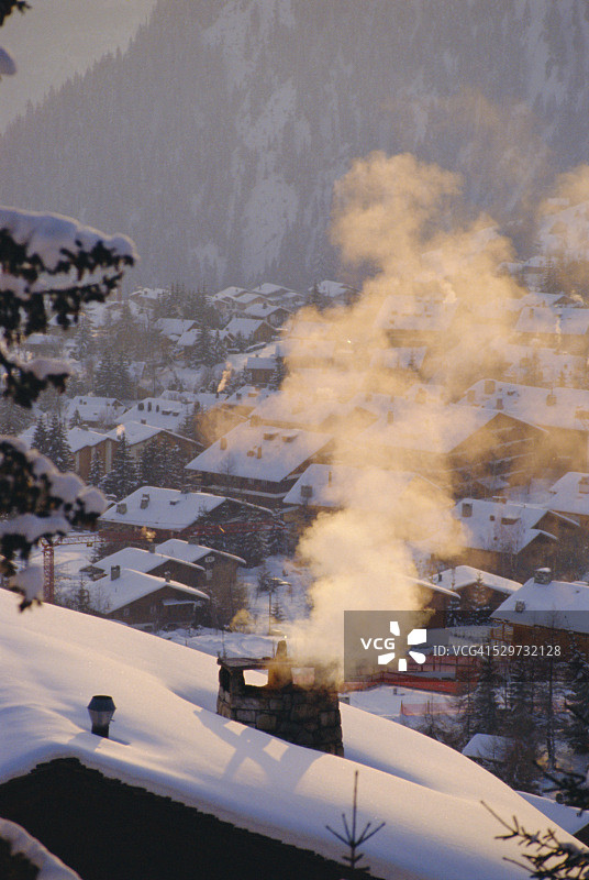 瑞士韦尔比耶屋顶图片素材
