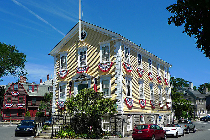 马萨诸塞州大理石head的老城区房屋图片素材