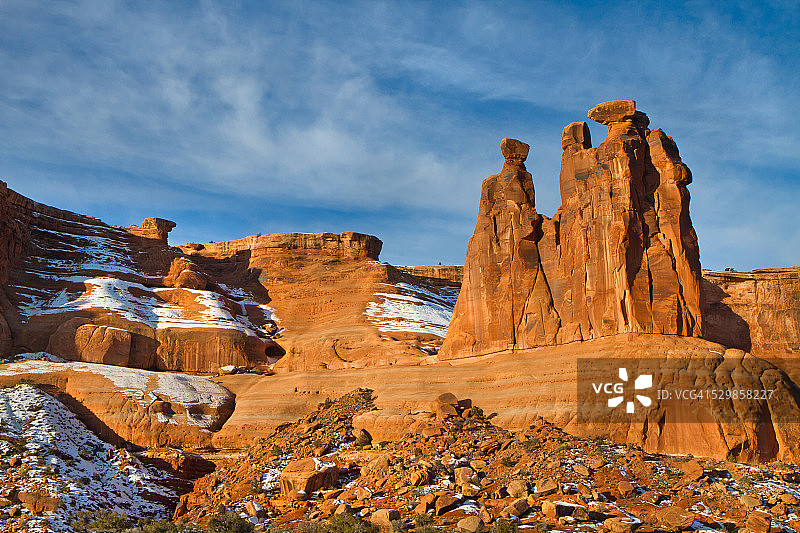 三座 gossip 岩石地貌图片素材