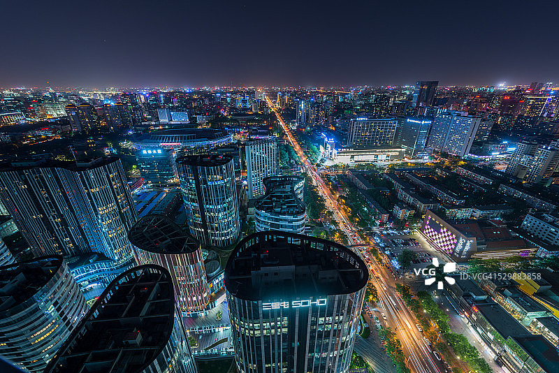 北京城市夜景图片素材