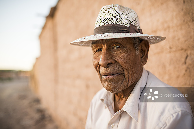 圣佩德罗·德阿塔卡马老人的特写图片素材