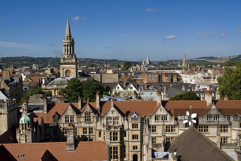 英国牛津大学教堂城市景观图片素材