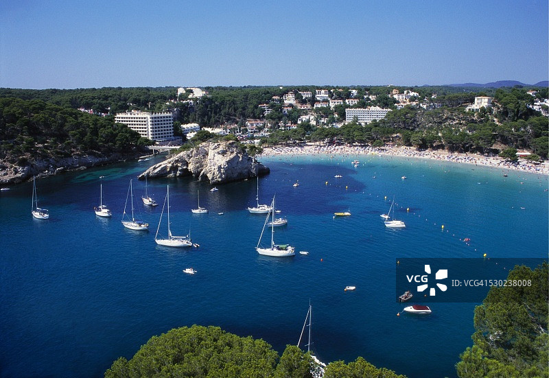 西班牙梅诺卡岛卡拉加尔达纳湾图片素材