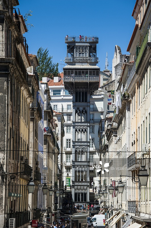 葡萄牙里斯本的圣胡斯塔升降机图片素材