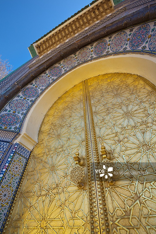 非洲摩洛哥菲斯王宫大门图片素材