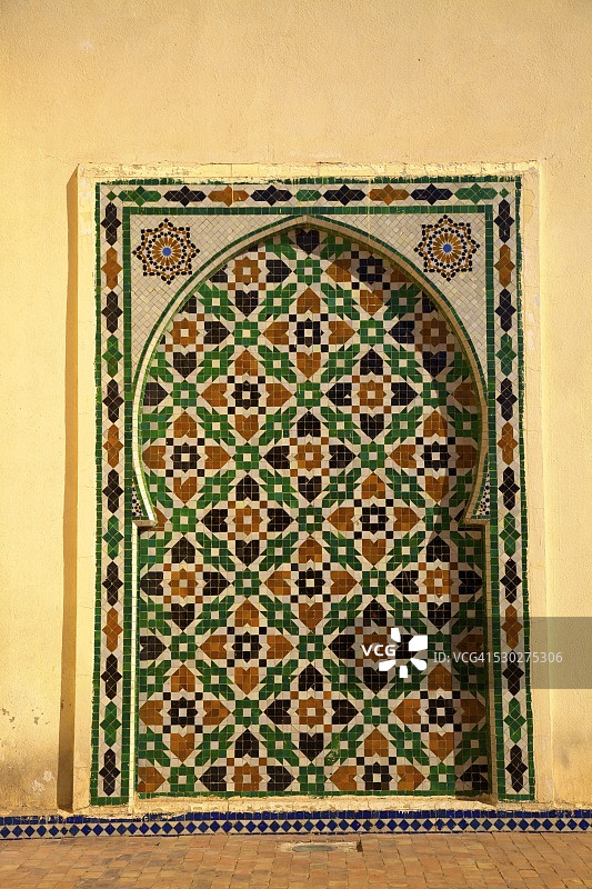 穆莱·伊斯梅尔陵墓，摩洛哥梅克内斯，北非图片素材