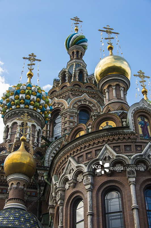 圣彼得堡滴血救世主教堂（联合国教科文组织世界遗产），俄罗斯，欧洲图片素材