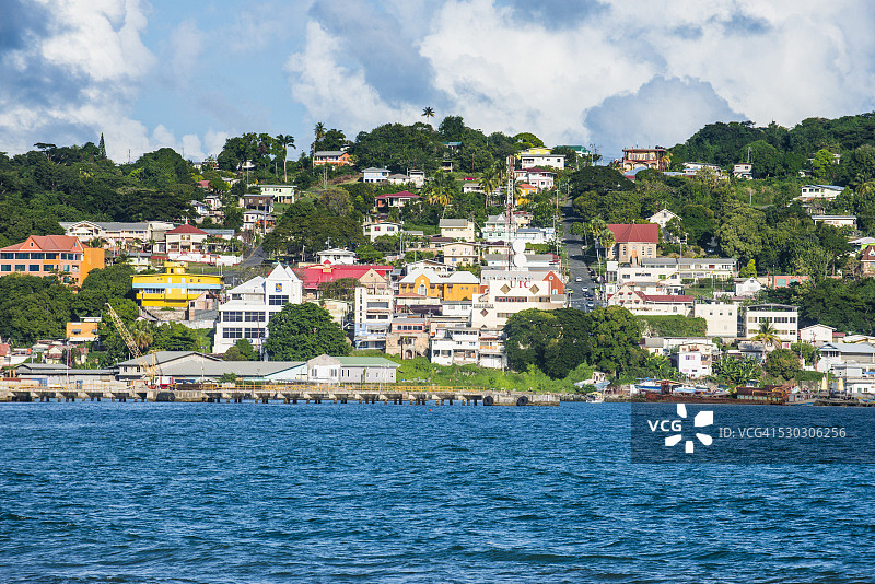 多巴哥斯卡伯勒镇风光，特立尼达和多巴哥图片素材