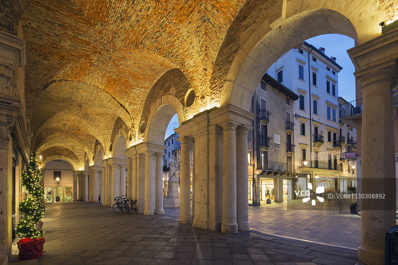 意大利维琴察领主广场的拱廊，联合国教科文组织世界遗产图片素材