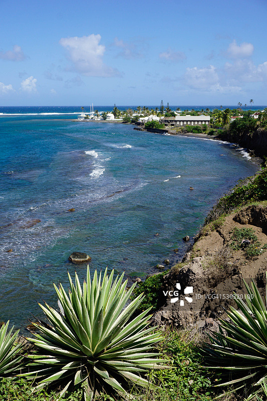加勒比海圣基茨岛海岸风光，中美洲图片素材