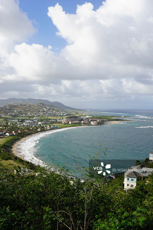 加勒比海圣基茨岛海岸风光，中美洲图片素材