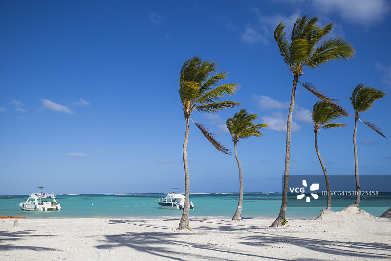 多米尼加共和国蓬塔卡纳、卡普卡纳、胡安尼洛海滩图片素材