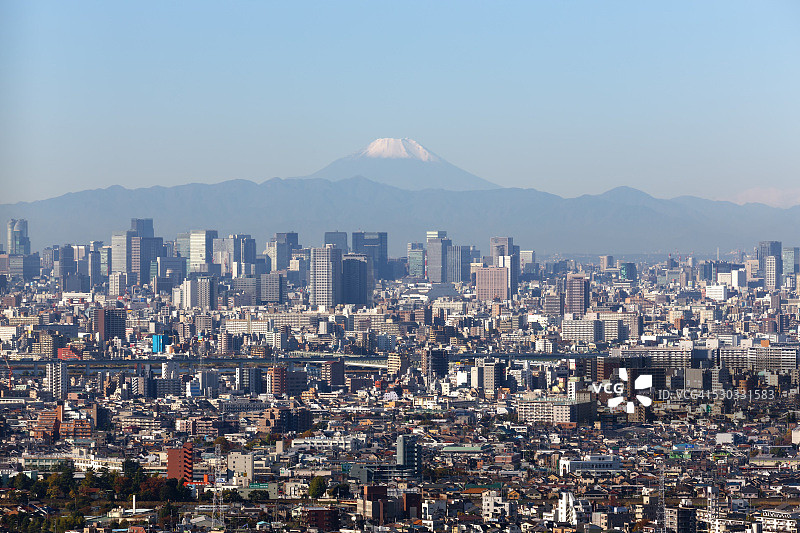 东京城市与富士山图片素材