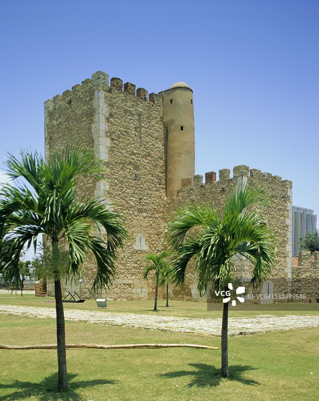 致敬塔，堡垒，圣多明各，多米尼加共和国，加勒比海，西印度群岛图片素材